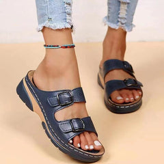 Orthoflex - Orthopädische Sandalen mit Doppel-Schnalle in Blau