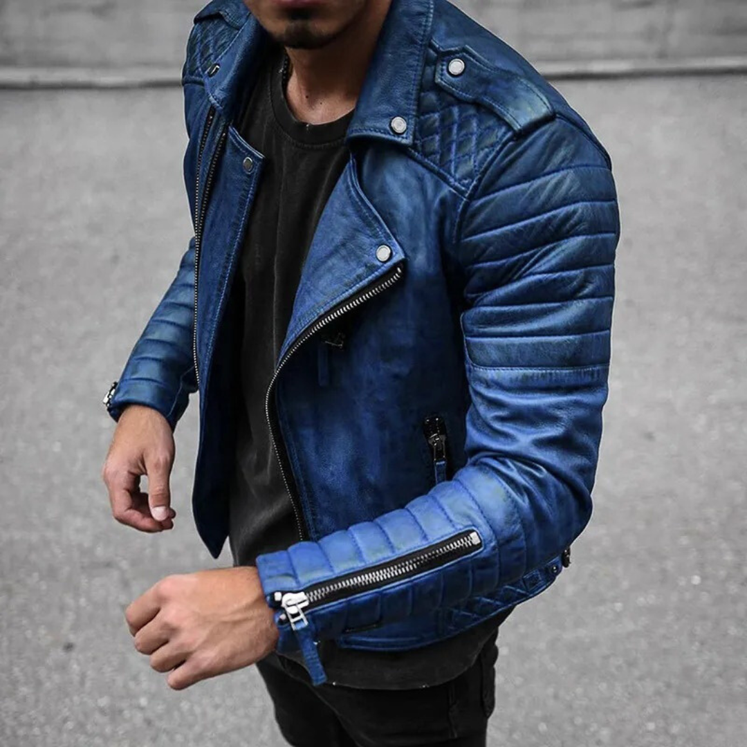Herren Modisch Premium Bikerjacke | Wasserdichte
