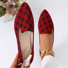 RoseaWalk™ – Elegante Canvas Loafers mit Spitze für Damen in Rot