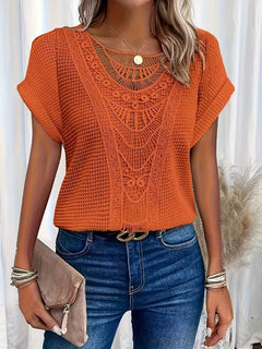Valentina - Shirt - Rundhalsausschnitt in Orange