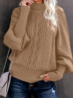 Tinsley – Lässiger Langarm Strickpullover in Khaki