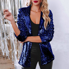 Deitra - Eleganter Blazer-Anzug mit funkelnden Pailletten in Blau