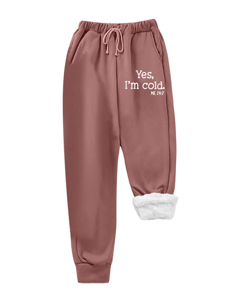 Warme Hose mit englischem Schriftzug für Frauen