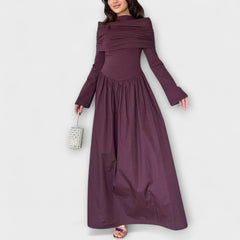 Jessica - Entspanntes Plissee-Kleid in Weinrot
