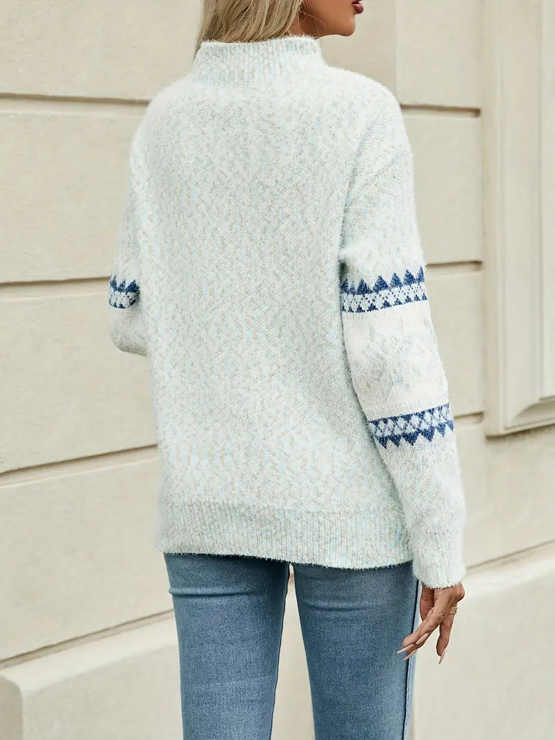 DAMPULLOVER MIT ISLÄNDISCHEN MUSTERN | ELEGANTER, WARMER STIL