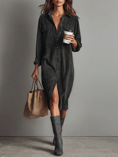 Adara - Soft-Touch-Midikleid in Grau