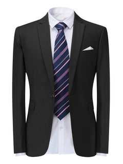 Charlie - Klassischer einfarbiger Herren-Blazer in Schwarz