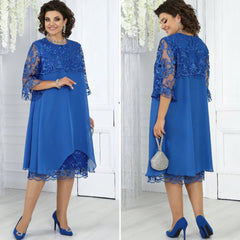 Elina | Stilvolles Damen Midikleid lässig-elegant in Blau