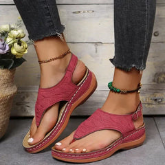 Talia - Modischen Ledersandalen in Rot