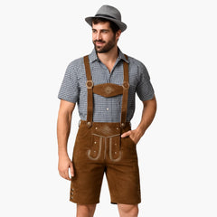 Traditionelle Lederhose für Herren - Oktoberfest 2025 in Braun