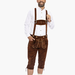 Besticktes Lederhosen Outfit für Herren - Oktoberfest 2025 in Braun