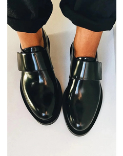Emma | Riemchen Schlupf Loafer in Schwarz