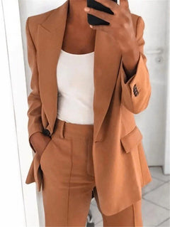 Kelly - Elegantes Business-Set [Blazer+Hose] in Braun