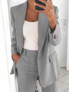 Kelly - Elegantes Business-Set [Blazer+Hose] in Grau