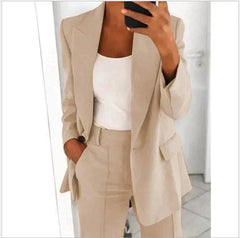 Kelly - Elegantes Business-Set [Blazer+Hose] in Beige