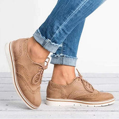 Nadia | Damen Schnüroxfords Plateausohle – Oxford Plateau Schuhe Komfort 2026 in Khaki
