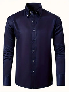 Cedar - Elegantes formelles Langarmhemd in Navy blau