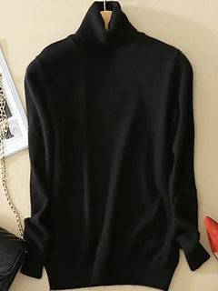 Klassischer Damen Rollkragenpullover in Schwarz