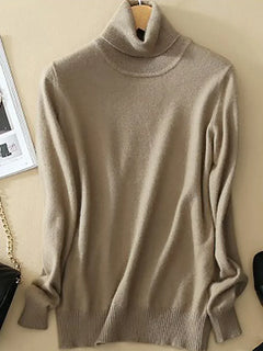 Klassischer Damen Rollkragenpullover in Khaki