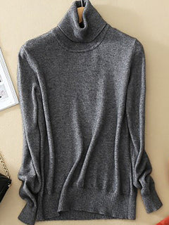 Klassischer Damen Rollkragenpullover in Grau