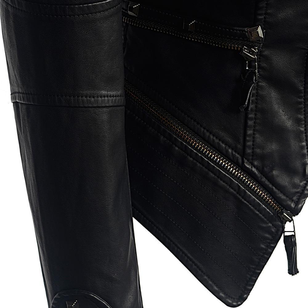 Schwarze Bikerjacke für Damen | Schlanke Passform