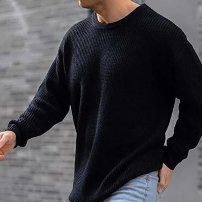 Rundhals-Pullover Locker gestrickter Pullover
