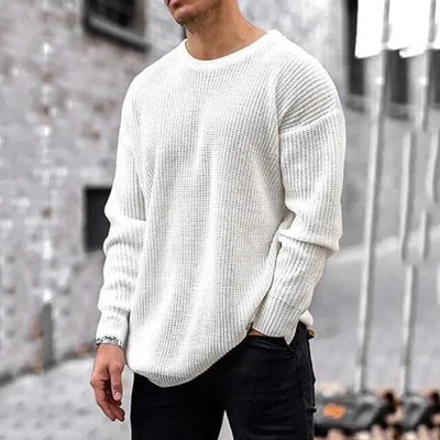 Rundhals-Pullover Locker gestrickter Pullover