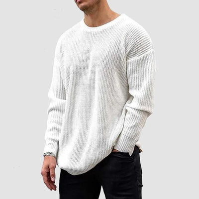 Rundhals-Pullover Locker gestrickter Pullover