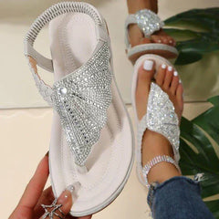Trudi® | Orthopädische Sandalen mit Kristallen in Beige