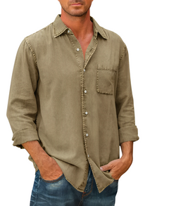 Grant - Herren-Denim-Hemd in Khaki