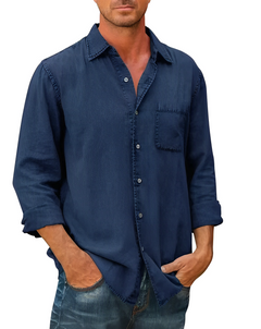 Grant - Herren-Denim-Hemd in Dunkelblau