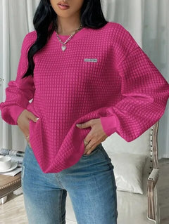 2023 Winter-Waffel-Sweatshirt in Rosenrot