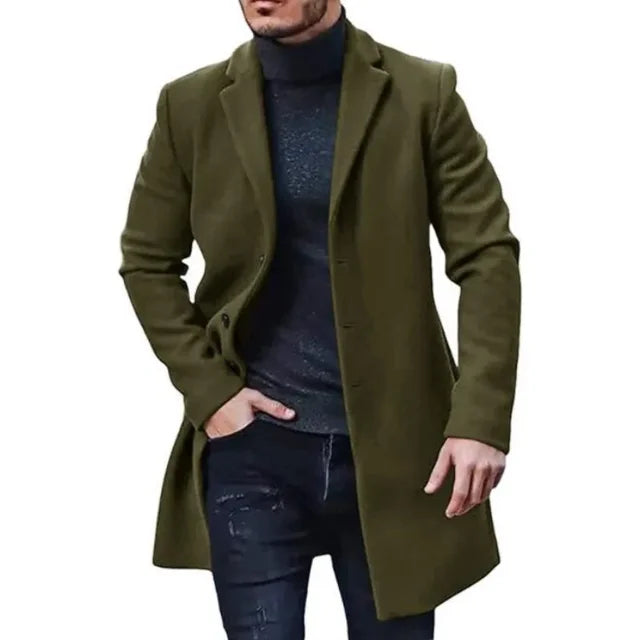 Eleganter Langer Mantel für Männer