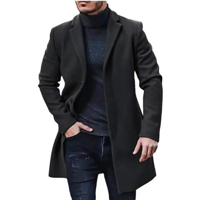 Eleganter Langer Mantel für Männer