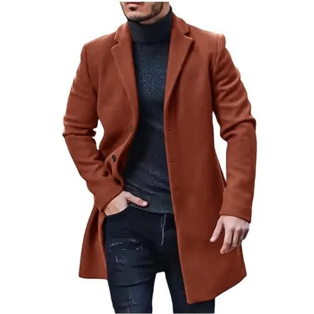 Eleganter Langer Mantel für Männer