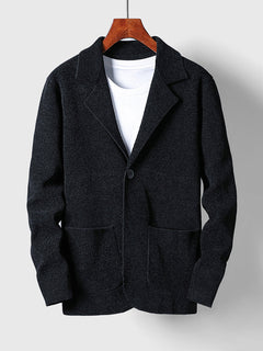 Edoardo | Stretch-Strick-Blazer in Schwarz