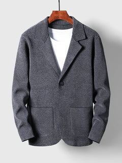 Edoardo | Stretch-Strick-Blazer in Grau