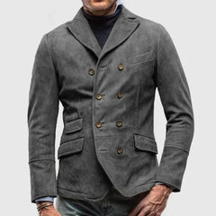 Zweireihiger Vintage-Blazer für Männer in Grau