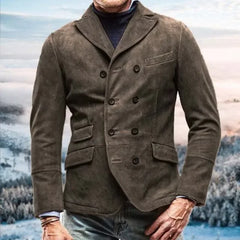 Zweireihiger Vintage-Blazer für Männer in Braun