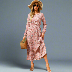 Gottliebe | Elegantes Boho-Maxikleid aus Chiffon in 1