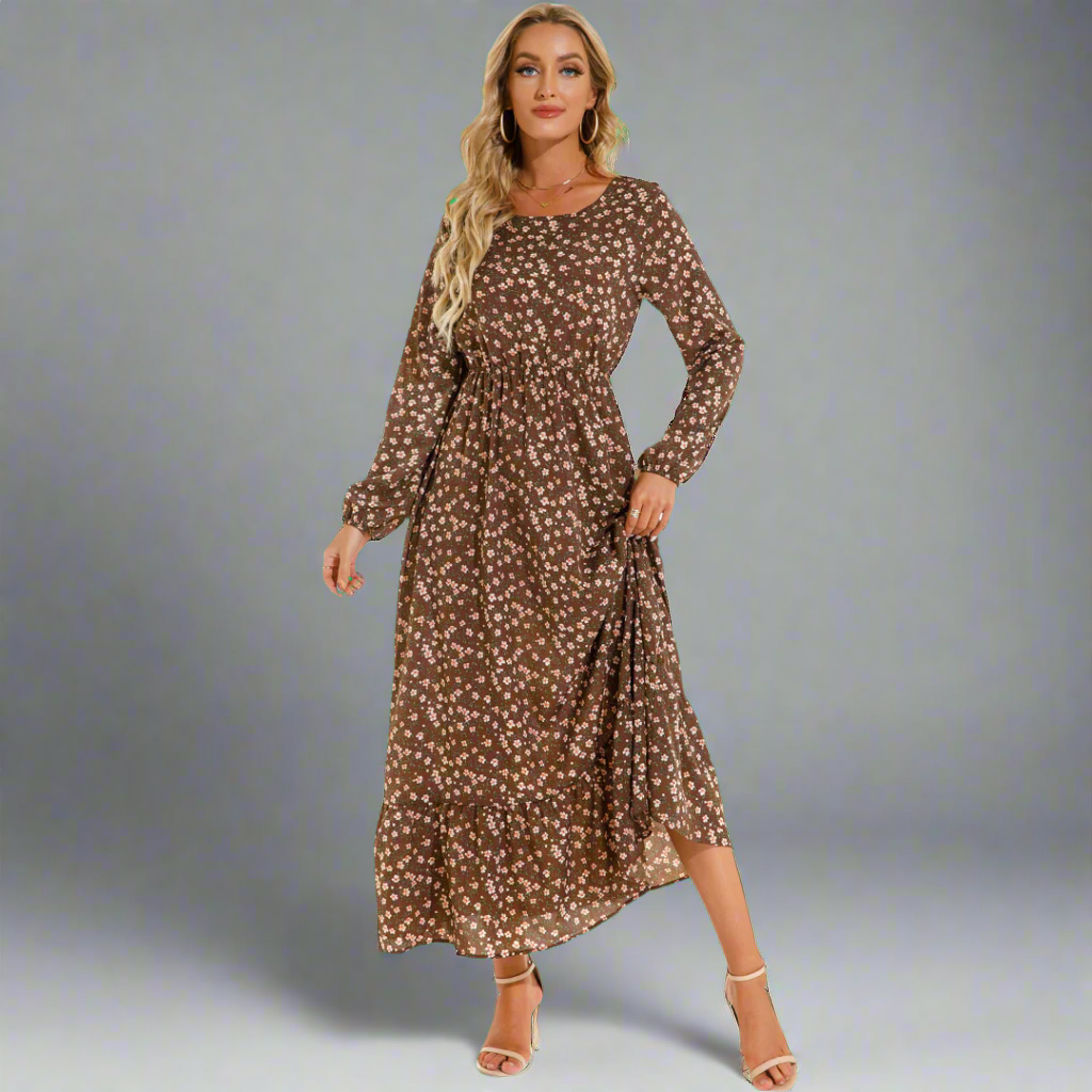 Gottliebe | Elegantes Boho-Maxikleid aus Chiffon