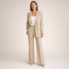 Della - strukturierter Hosenanzug in Beige