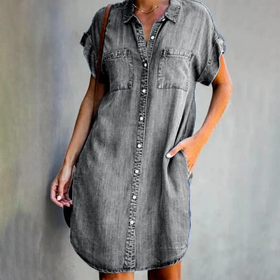 Amelie – Jeanshemdkleid – Comfort-Knopfleiste