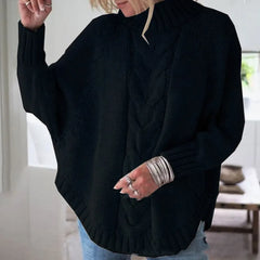 Zopfmuster-Pullover – Mühelose Wärme mit schicker Eleganz in Schwarz