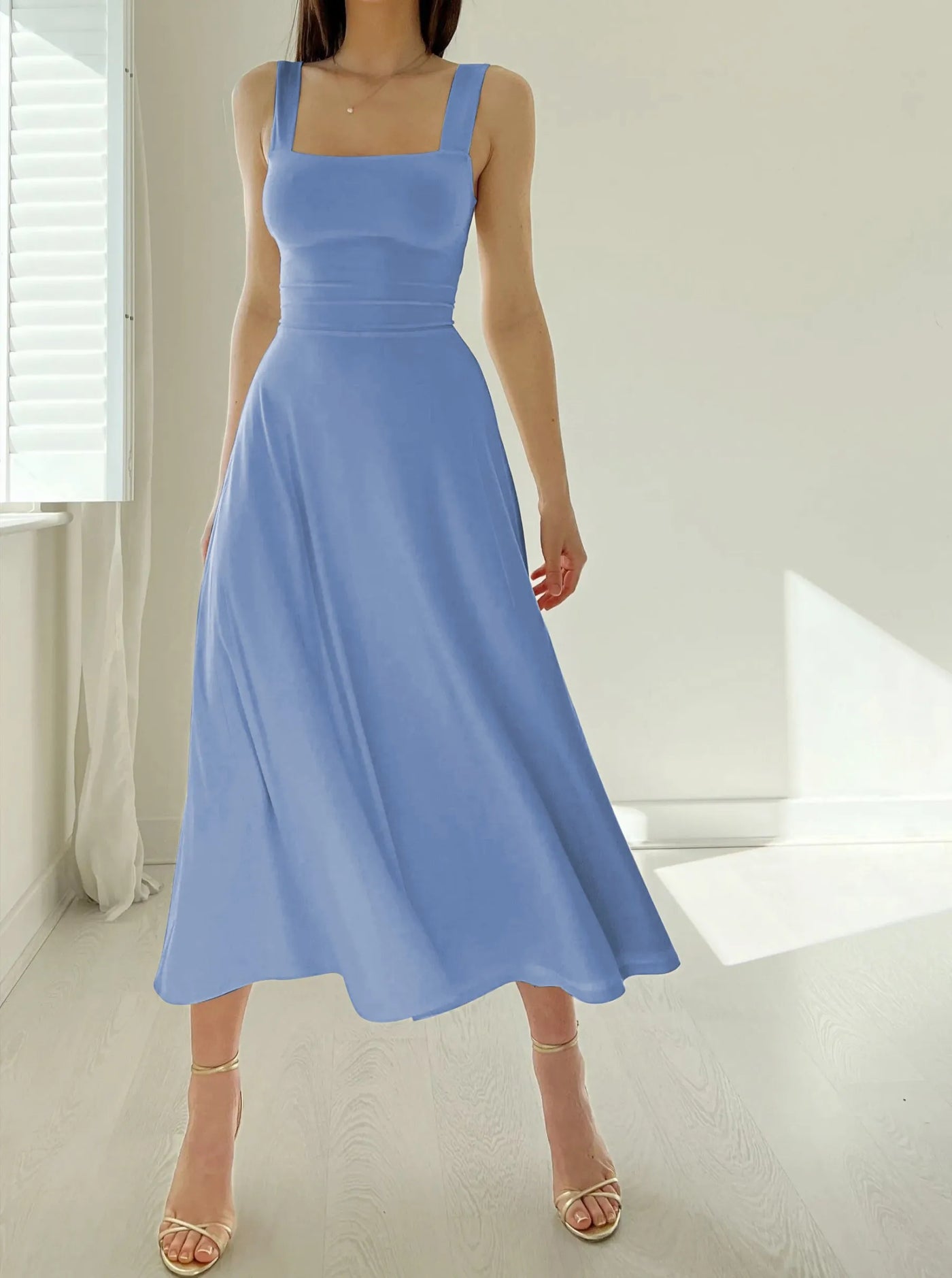 Mariah - Damen Midikleid mit dicken Trägern