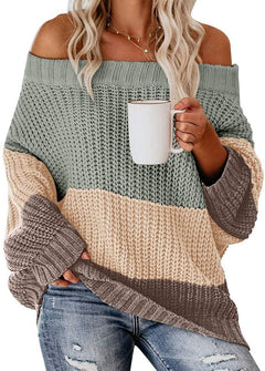 DAMES OFF-SHOULDER PULLOVER | MODERN, BEQUEM, STILVOLL in Grau