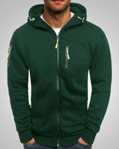 David | Herren Komfort Reißverschluss Hoodie in Grün