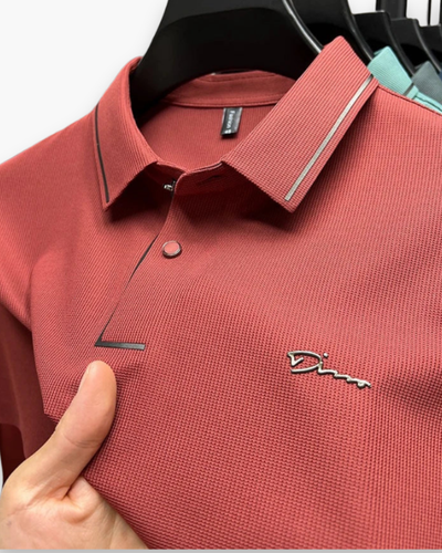Herren Elegantes Kurzarm Polohemd | Glamouröses Design mit Diamantapplikationen