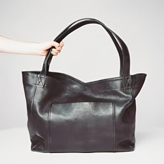 Élise | Retro Leder Tasche in Schwarz