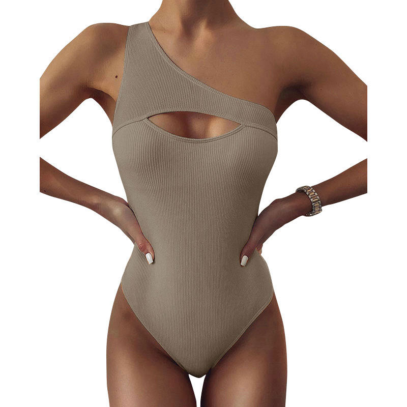 Kristi® | Neuer Bikini Einfarbiger One-Shoulder Einteiliger Badeanzug Damen